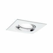 LED Einbauleuchte Nova Plus schwenkbar IP65 eckig 93x93mm GU10 6W 470lm 230V dimmbar 4000K Weiß matt/Chrom