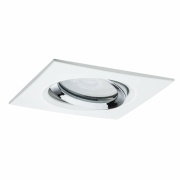 LED Einbauleuchte Nova Plus schwenkbar IP65 eckig 93x93mm GU10 6W 470lm 230V dimmbar 4000K Weiß matt/Chrom