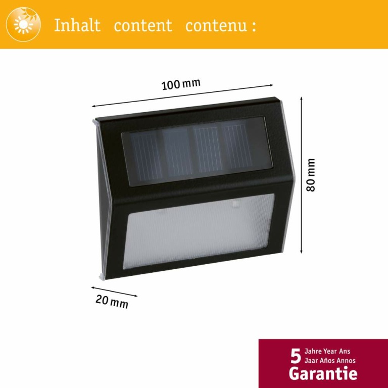 Paulmann Solar LED Outdoor Leuchte Dayton mit Dämmerungssensor IP44 anthrazit