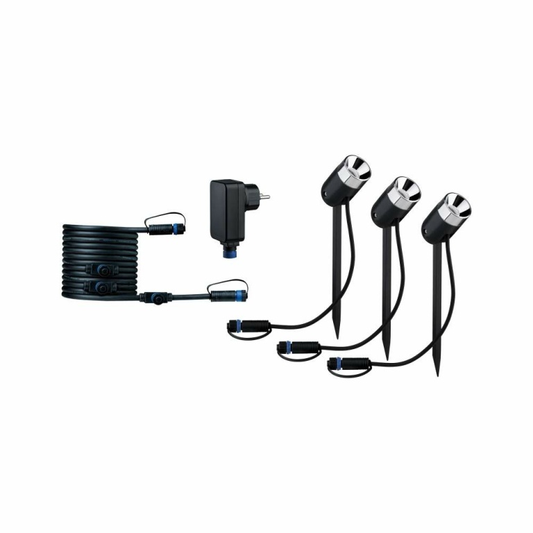 Paulmann Plug & Shine LED Gartenstrahler Pike Basisset IP65 3000K 3x3,5W 21VA Anthrazit