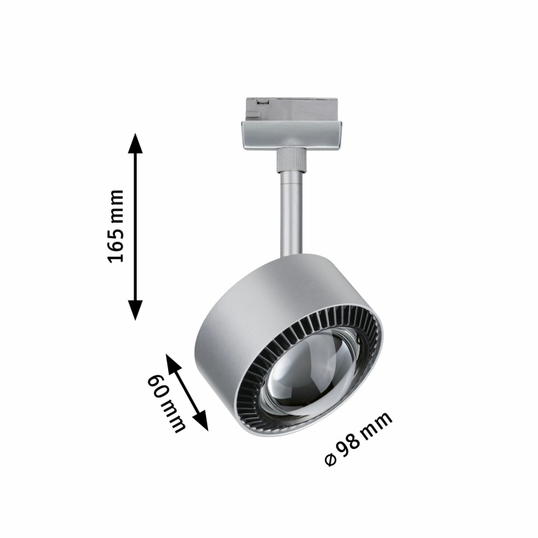 Paulmann URail LED Spot Aldan 9W 480lm 2700K dimmbar chrom matt schwarz (LED fest verbaut)