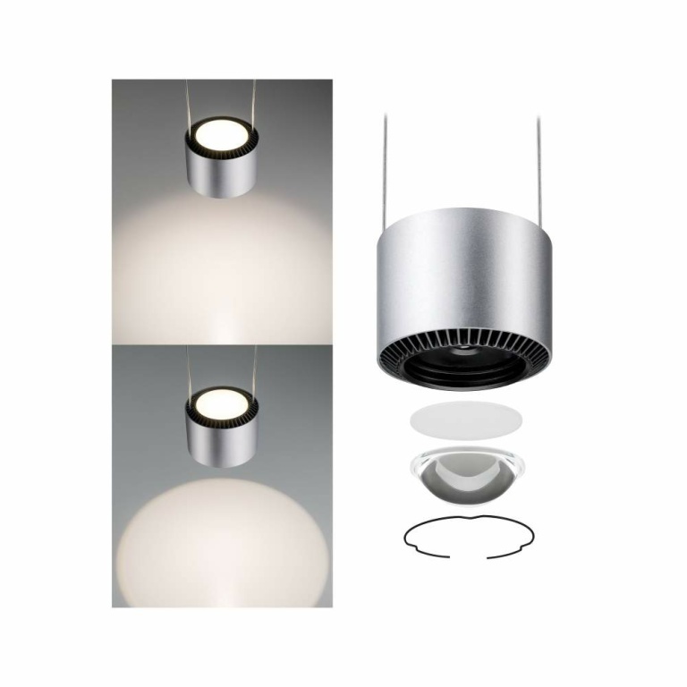 Paulmann URail LED Pendelleuchte Aldan Chrom matt/Schwarz 8,5W 2700K dimmbar (LED fest verbaut)