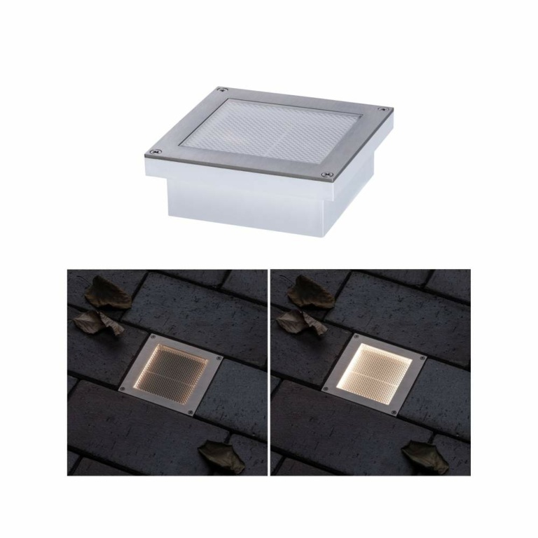 Paulmann Solar LED-Bodeneinbauleuchte Aron 10x10 cm mit Bewegungsmelder & Dämmerungssensor IP67 3000K