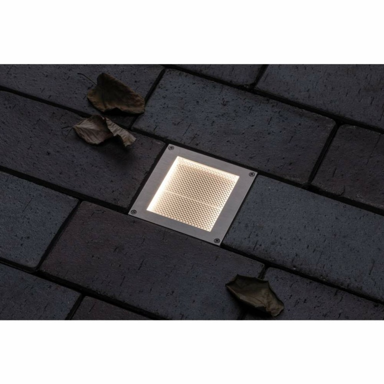 Paulmann Solar LED-Bodeneinbauleuchte Aron 10x10 cm mit Bewegungsmelder & Dämmerungssensor IP67 3000K