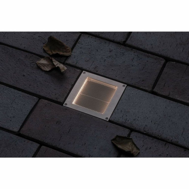 Paulmann Solar LED-Bodeneinbauleuchte Aron 10x10 cm mit Bewegungsmelder & Dämmerungssensor IP67 3000K