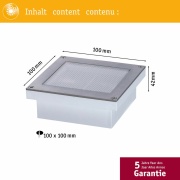 Solar LED-Bodeneinbauleuchte Aron 10x10 cm mit Bewegungsmelder & Dämmerungssensor IP67 3000K