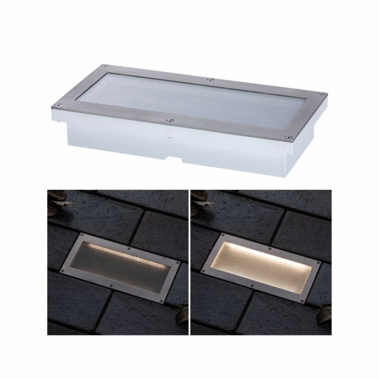 Paulmann Solar LED-Bodeneinbauleuchte Aron 20x10 cm mit Bewegungsmelder & Dämmerungssensor IP67 3000K