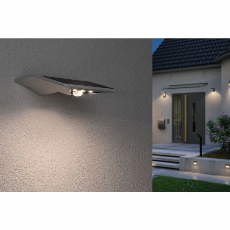 Paulmann LED Solar Outdoor Wandleuchte Yoko weiß mit Bewegungsmelder IP44 42lm 3000K