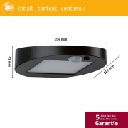 LED Solar Außenwandleuchte Ryse anthrazit mit Bewegungsmelder IP44 30lm 3000K