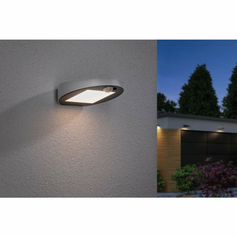 Paulmann LED Solar Außenwandleuchte Ryse weiß mit Bewegungsmelder IP44 30lm 3000K