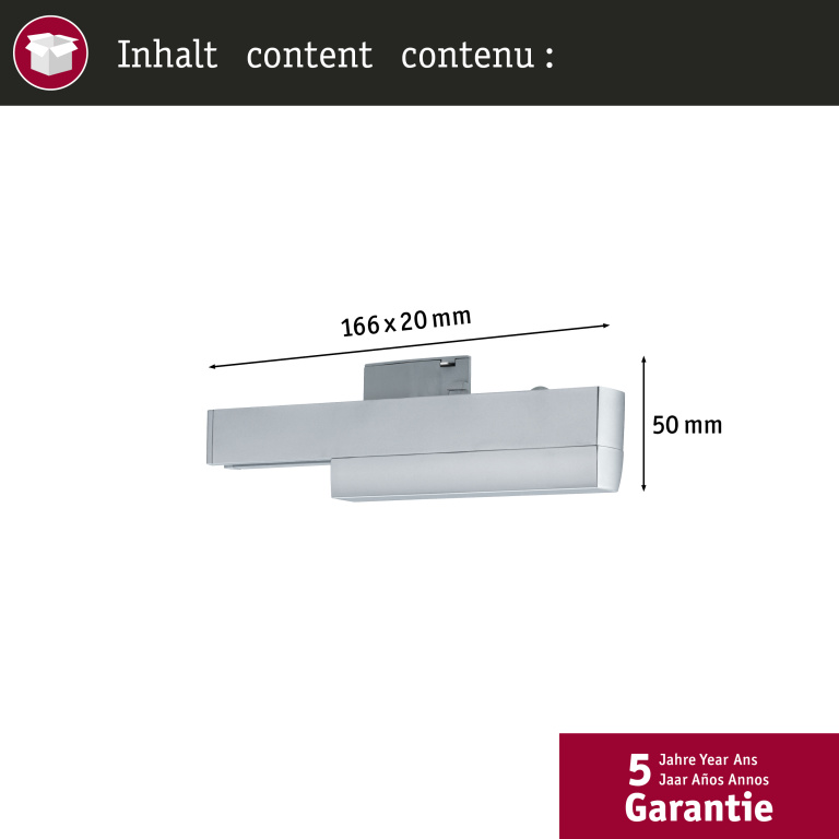 Paulmann URail ZigBee Spot-Adapter Schienenadapter Chrom matt max. 50W