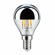 LED Tropfen 4,8 Watt E14 Kopfspiegel Silber Warmweiß