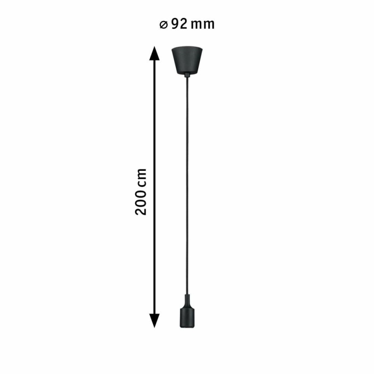 Paulmann Neordic Pendelleuchte Ketil E27 max. 60W Schwarz dimmbar Silikon/Kunststoff 1-flammig