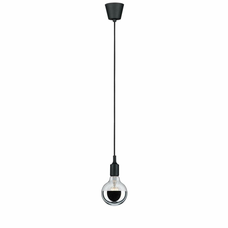 Paulmann Neordic Pendelleuchte Ketil E27 max. 60W Schwarz dimmbar Silikon/Kunststoff 1-flammig