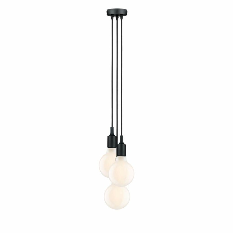 Paulmann Neordic Pendelleuchte Ketil E27 max. 3x60W Schwarz dimmbar Silikon/Metall 3-flammig