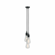 Neordic Pendelleuchte Ketil E27 max. 3x60W Schwarz dimmbar Silikon/Metall 3-flammig