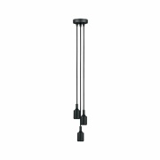 Neordic Pendelleuchte Ketil E27 max. 3x60W Schwarz dimmbar Silikon/Metall 3-flammig