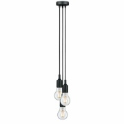 Neordic Pendelleuchte Ketil E27 max. 3x60W Schwarz dimmbar Silikon/Metall 3-flammig