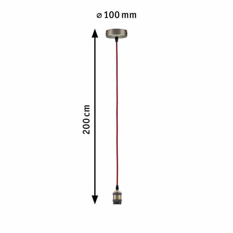 Paulmann Neordic Pendelleuchte Eldar E27 max. 60W Rot/Nickel gebürstet dimmbar Metall