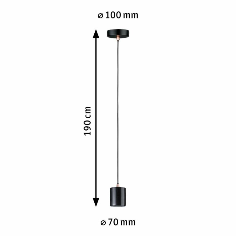 Paulmann Pendelleuchte Neordic Nordin E27 max. 60W Schwarz/Marmor/Kupfer matt dimmbar Marmor