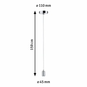 Pendelleuchte Larus IP44 E27 max. 60W Chrom dimmbar