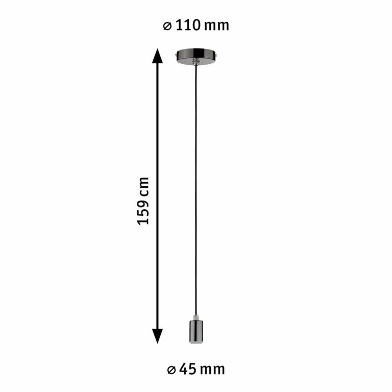 Paulmann Pendelleuchte Larus IP44 E27 max. 60W Schwarzchrom dimmbar