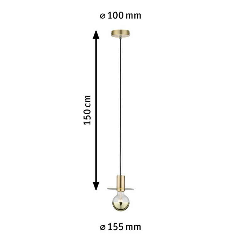 Paulmann Neordic Pendelleuchte Stian E27 max. 60W Messing gebürstet dimmbar Metall