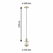 Neordic Pendelleuchte Stian E27 max. 60W Messing gebürstet dimmbar Metall