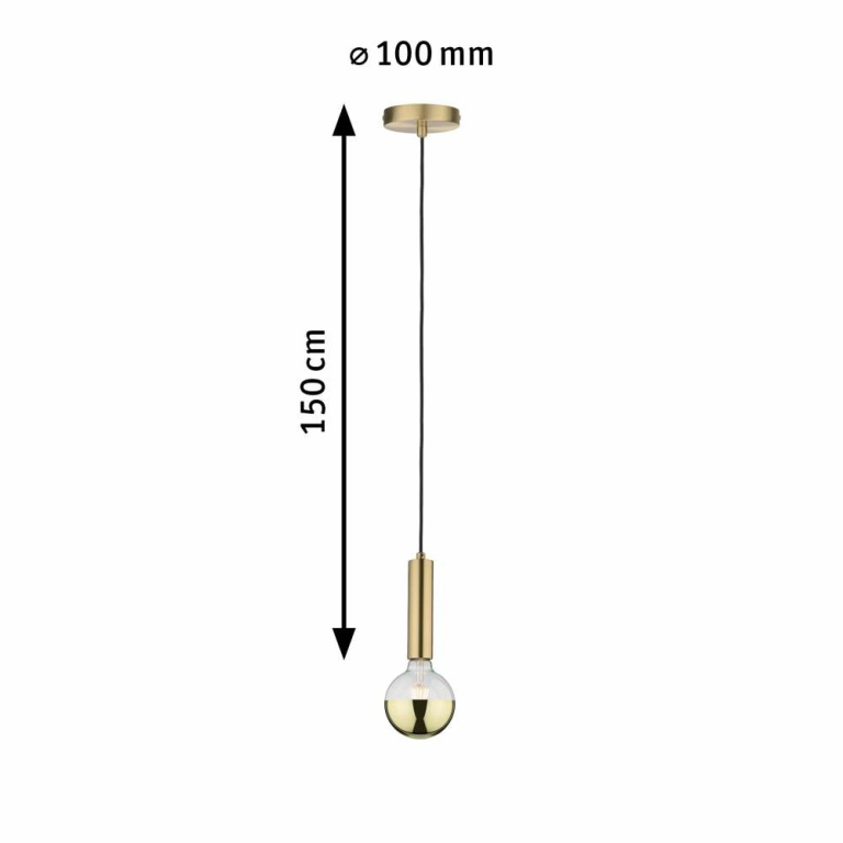 Paulmann Neordic Pendelleuchte Kine E27 max. 60W Messing gebürstet dimmbar Metall