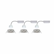 SmartHome Zigbee LED Einbauleuchte Nova Plus 3er Set schwenkbar rund 84mm 50° Coin 3x6W 3x460lm 230V 2700K Eisen gebürstet