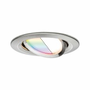 SmartHome Zigbee LED Einbauleuchte Nova Plus schwenkbar rund 84mm 50° Coin 2,5W 85lm 230V RGBW Eisen gebürstet