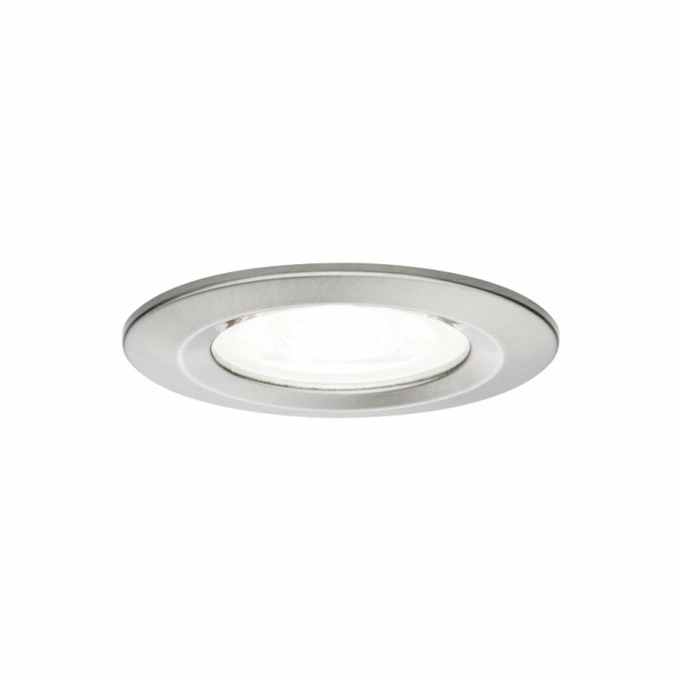 Paulmann Nova LED Einbauleuchte 3er Set rund 6.5W IP44 GU10 Eisen gebürstet 4000K 230V