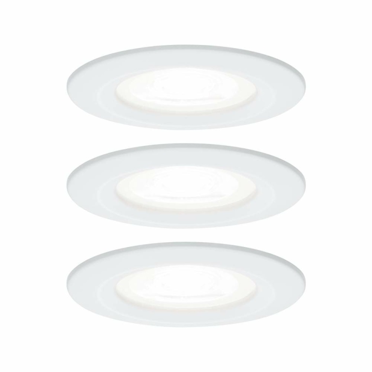 Paulmann LED Einbauleuchte Nova 3er Set rund 6.5W IP44 GU10 Weiß (matt) 4000K 230V