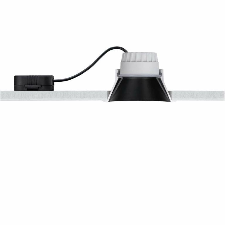 Paulmann LED Einbauleuchte Cole Coin Weiß/Schwarz matt 6W 470lm 2700K IP44 3-Step-Dim