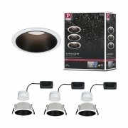 LED Einbauleuchte Cole Coin Weiß/Schwarz matt 3er-Set 6W 470lm 2700K IP44 3-Step-Dim