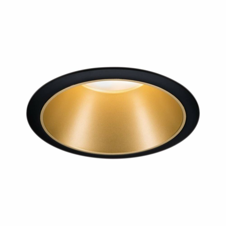 Paulmann LED Einbauleuchte Cole Coin Schwarz/Gold matt 6W 470lm 2700K IP44 3-Step-Dim