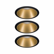 LED Einbauleuchte Cole Coin Schwarz/Gold matt 3er-Set 6W 470lm 2700K IP44 3-Step-Dim