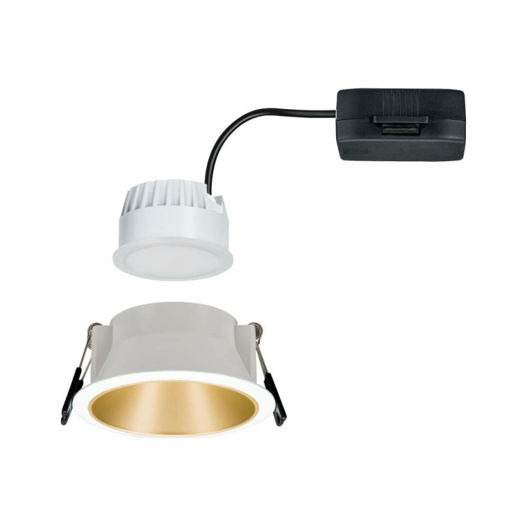 Paulmann LED Einbauleuchte Cole Coin Weiß/Gold matt 6W 470lm 2700K IP44 3-Step-Dim