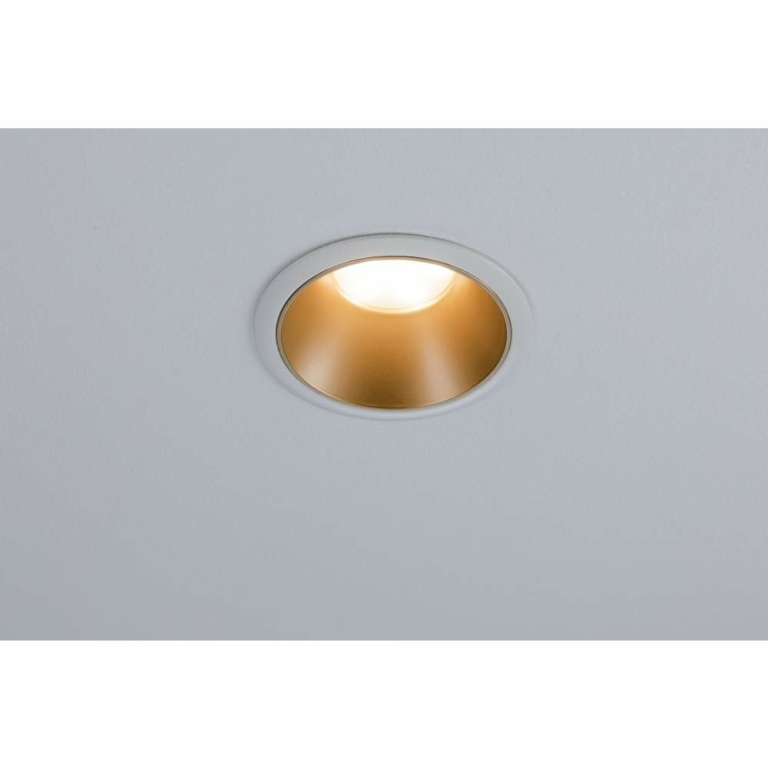 Paulmann LED Einbauleuchte Cole Coin Weiß/Gold matt 6W 470lm 2700K IP44 3-Step-Dim