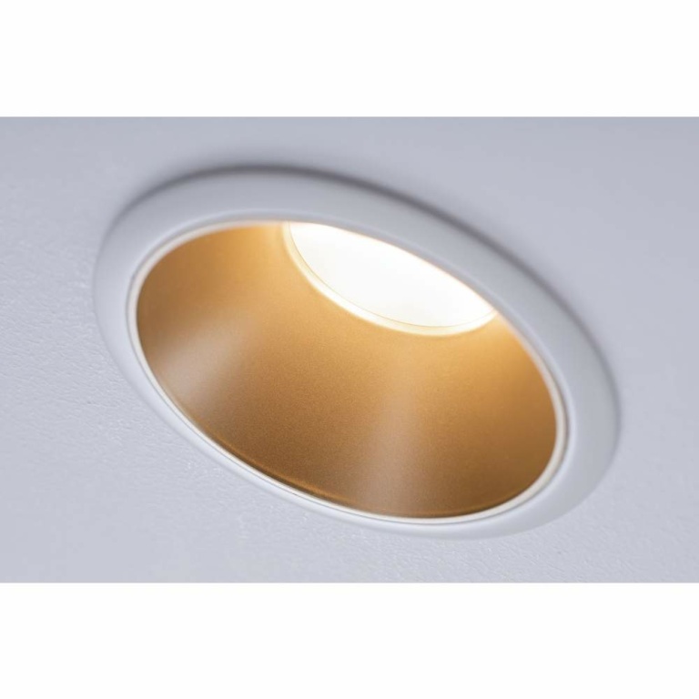 Paulmann LED Einbauleuchte Cole Coin Weiß/Gold matt 6W 470lm 2700K IP44 3-Step-Dim