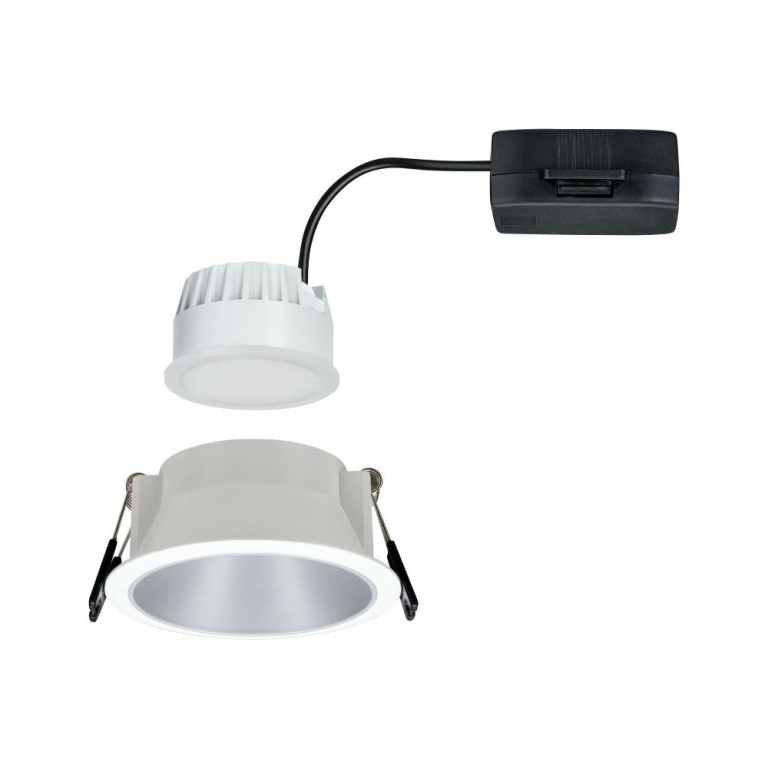 Paulmann LED Einbauleuchte Cole Coin Weiß/Silber 6W 470lm 2700K IP44 3-Step-Dim