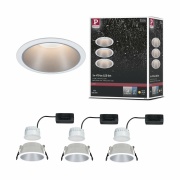 LED Einbauleuchte Cole Coin Weiß/Silber 3er-Set 6W 470lm 2700K IP44 3-Step-Dim