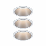 LED Einbauleuchte Cole Coin Weiß/Silber 3er-Set 6W 470lm 2700K IP44 3-Step-Dim