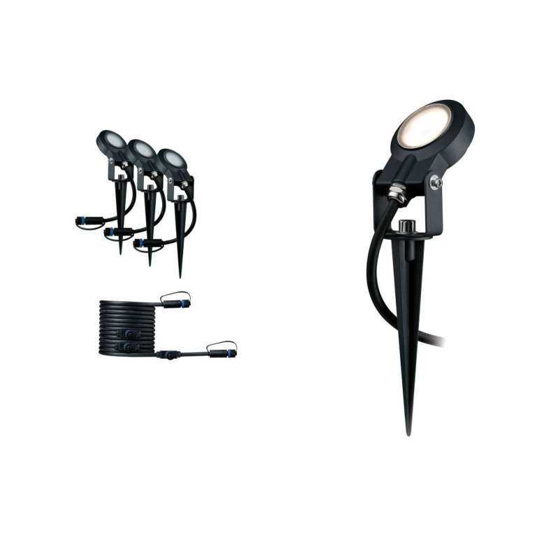 Paulmann Plug & Shine LED Gartenstrahler Sting Erweiterungsset IP67 3000K 3x6W Anthrazit