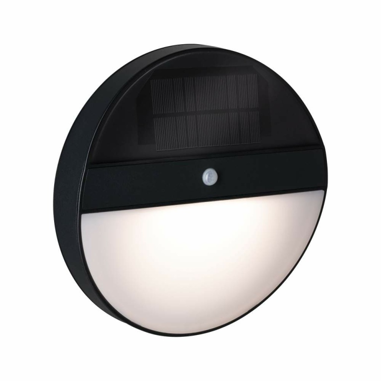 Paulmann Outdoor Solar LED-Wandleuchte Elios anthrazit mit Bewegungsmelder IP44 50lm 3000K rund