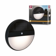 Outdoor Solar LED-Wandleuchte Elios anthrazit mit Bewegungsmelder IP44 50lm 3000K rund