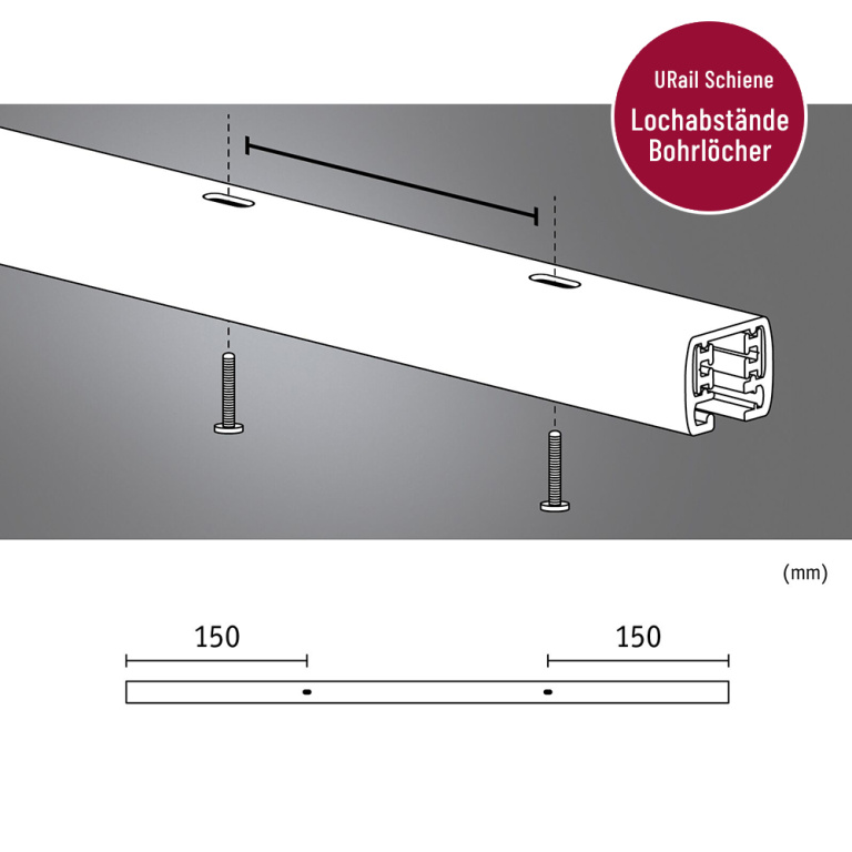 Paulmann URail Schiene 50 cm Schwarz matt 230V