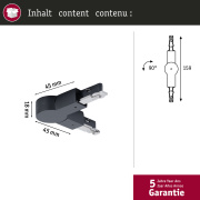 URail Gelenk-Verbinder Schwarz matt für Winkel bis 90°