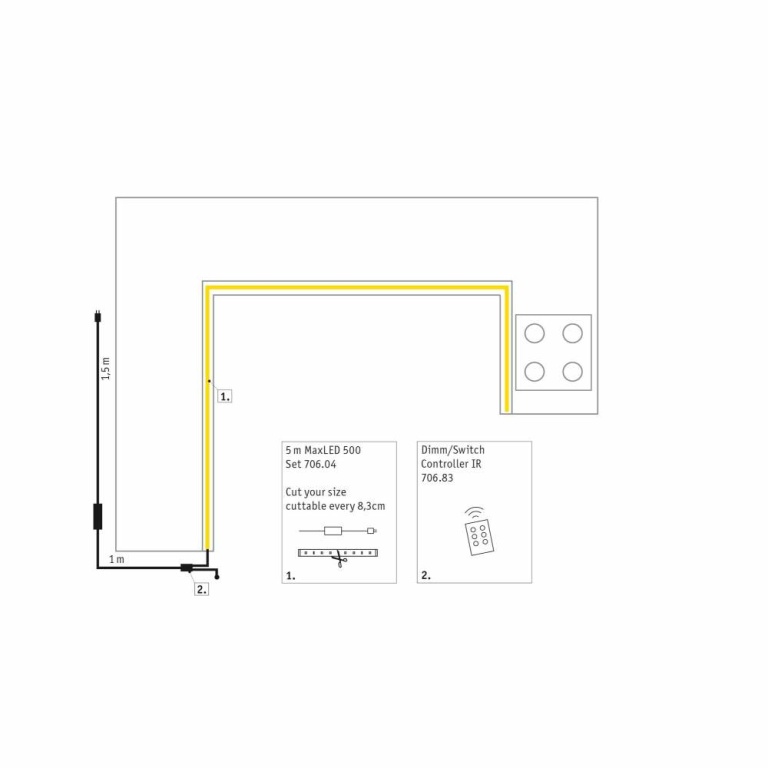 Paulmann Function Bundle MaxLED 500 Set Küche Sockel Warmweiß