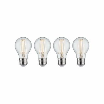 Paulmann Leuchtmittel Bundle 3-Stufen-dimmbar 4er-Set LED-Lampe E27 Birne Klar 2700K Warmweiß 806lm 8W